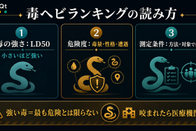 毒ヘビランキングのLD50・危険度・測定条件を整理したSELEQTカラーの解説図